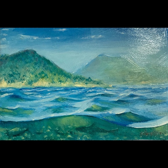 Artettina Other - ⭕️ SOLD Original painting shark turtle seascape